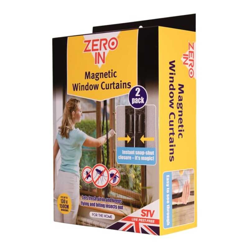 Zero In Magnetic Window Insect Curtain - 2 Pack